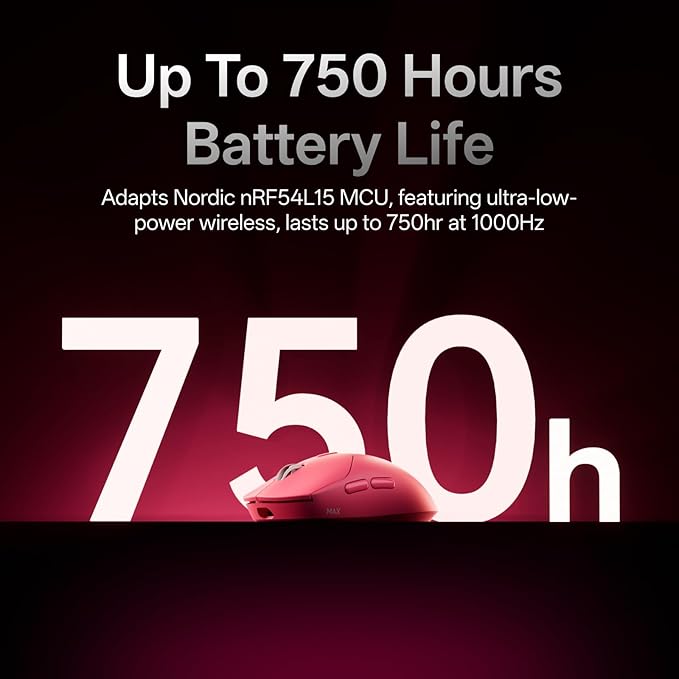 Rapoo VT2 MAX Wireless Gaming Mouse True 8K Wireless Polling Rate 53g Lightweight Up to 750 Hr Battery Nordic nRF54L15 MCU 120-Million Optical Switch 10 Programmable Buttons Macro Enabled