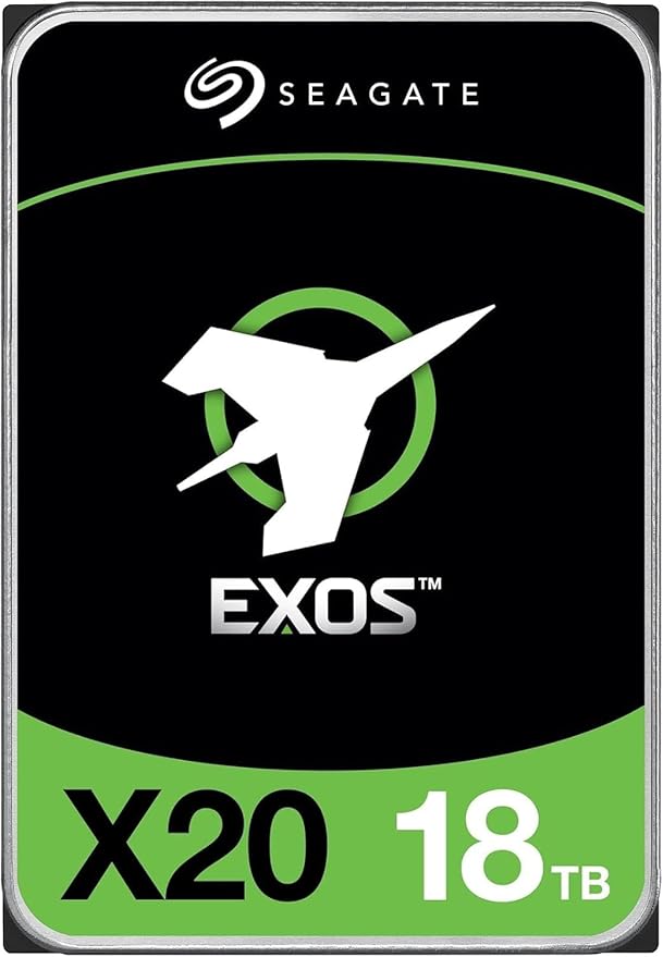 Seagate ST18000NM003D 18TB Exos X20 SATA Hard Drive 3.5 HDD SATA 6Gb/s 7200rpm 256MB Cache 512E 4.16ms NCQ