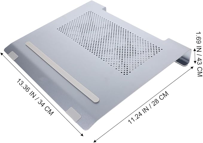 Aluminum Alloy Laptop Cooling Pad with RGB LED Fan Ventilated Support Stand for Gaming Laptops USB Powered Cooler Suitable for Portable Use Gray