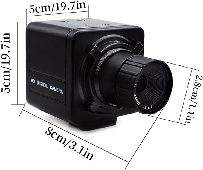 Mini Camera 3 4 5 8MP CMOS Security POE H265 with 16mm Fixed CS Lens P2P IP POE48V Industrial Camera