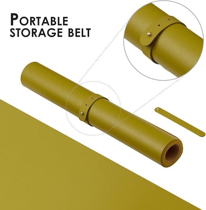 Large Cork Desk Mat - 47.2x 17 Desk Pad for Office and Home - Ideal for Large Mouse Pad and Desk Mats on Top of Desks(Olive Green)