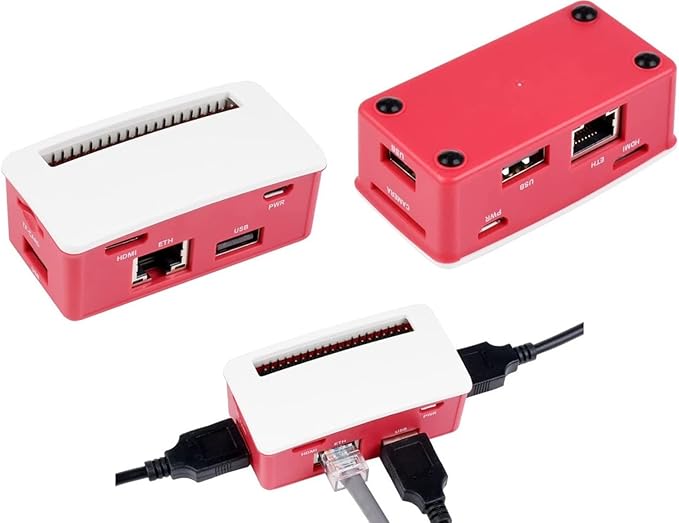 waveshare Ethernet/USB HUB HAT B with Box ABS Case for Raspberry Pi Zero/Zero W/2 W/Zero WH/2 WHPCwith 1 RJ45 10/100M Ethernet Port 3 USB Ports Compatible with USB2.0/1.1