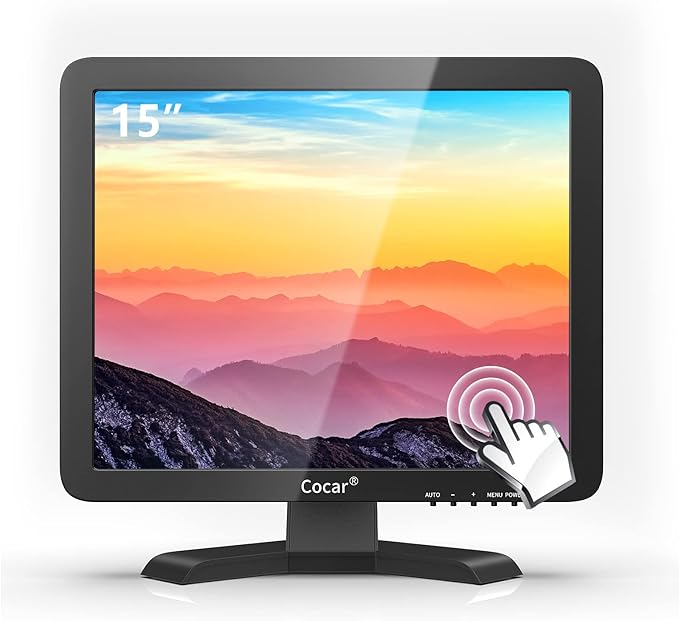Cocar 15-inch Touchscreen Monitor LCD 1024x768 Resolution with VGA Input for PC Office Retail Restaurant Bar Warehouse &amp POS Systems