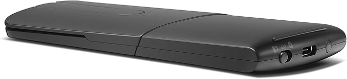 Lenovo Yoga Computer Mouse For PC Laptop Computer With Windows Or Chrome - 2.4GHz Wireless Nano Receiver &amp Bluetooth 5.0 - Ergonomic V-Shape - Twists Flat - Built-In Laser Presenter - Shadow Bla