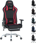 Fabric Gaming Chair Skin-Friendly and Breathable Manufactured by A Reputable Manufacturer Safe and Stable Specially Designed for Gaming.with Footrest Mg(1005-Red)