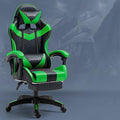 Gaming Chair Computer Chair with Footrest and Lumbar Support Height Adjustable Game Chair with 360°-Swivel Seat and Headrest and for Office or Gaming (GreenV-Style)