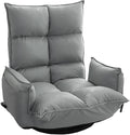 Lazy Sofa Bed Chassis Can Rotate Freely 360 Degrees No Assembly Required Floor Chair with Back Support Adjustable in 5 Levels Can Bear 150kg Floor Seat(Gray)