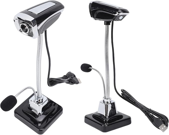 Webcam 360 Degree Rotation Adjustable Focusing Computer Camera with Noise Cancelling Mic Plug and Play for Video Calling Conferencing with 640 x 480 Pixels USB Interface
