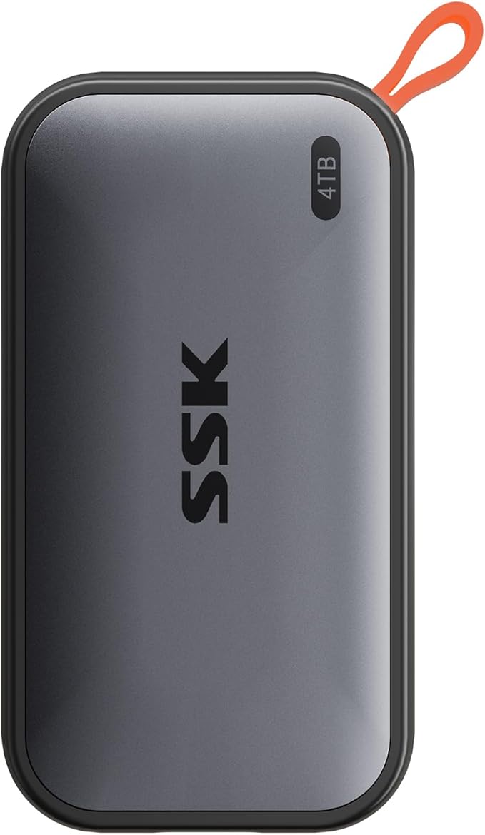SSK Portable SSD 4TB External Solid State Drives up to 1050MB/s USB C SSD External Hard Drive USB 3.2 Gen2 for iPhone 15/Pro Windows Mac Android Phones and Tablets