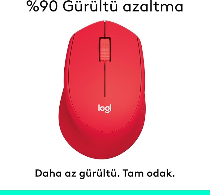 Logitech M330 Silent Mouse Wireless Red 910-004911 (Red)