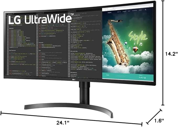 LG 35” 35BN75CN-B VA HDR QHD UltraWide™ Curved Monitor (3440x1440) with 100Hz Refresh Rate 5ms(GTG) USB Type-C™ AMD FreeSync™ Dynamic Action Sync Black Stabilizer MaxxAudio® &amp Ergonomic Desi