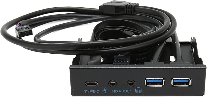 3.5 Inch Front Panel USB C Hub 10Gbps USB3.2 with 20Pin 2 Port USB 3.0 Hub and 3.5mm Audio Interface for 8 10 11