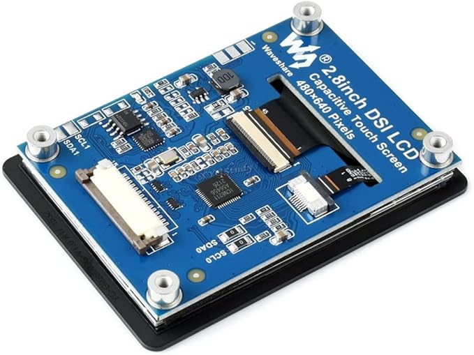 2.8inch DSI Capacitive 480×640 IPS Display Panel Touch Display LCD for Raspberry Pi 5/4B/3B+/3A+ with I2C Touch Port and Fully Laminated Screen