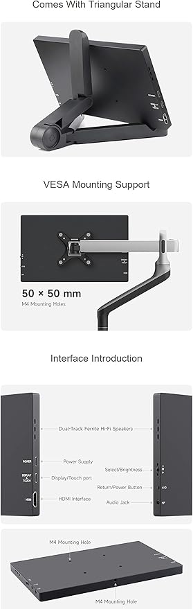 8inch 1280×800 IPS Capacitive Touch Display for Raspberry Pi Jetson Nano Smartphone with Optical Bonding Toughened Glass Panel Interface HDMI Type-C Hi-Fi Speaker (8HP-CAPLCD Monitor)