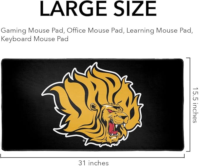 Arkansas at Pine Bluff Primary Logo Large Gaming Mouse Pad Desk Mat with Stitched Edges Non-Slip Base for Gamer Home and Office 31.5 x 15.7
