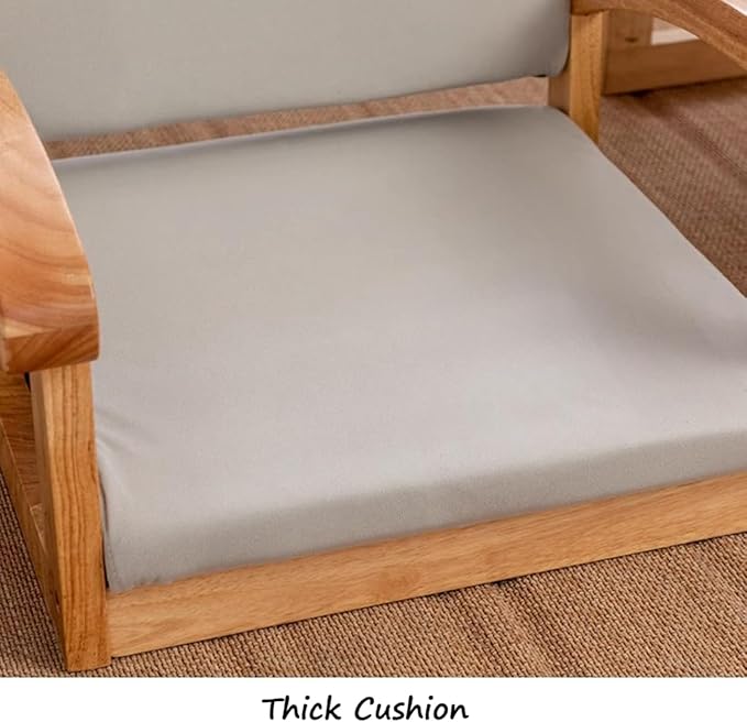ELEFOCUS Japanese Floor Chair with Armrest and Backrest Portable Japanese Legless Chair with Backrest(Log Green)