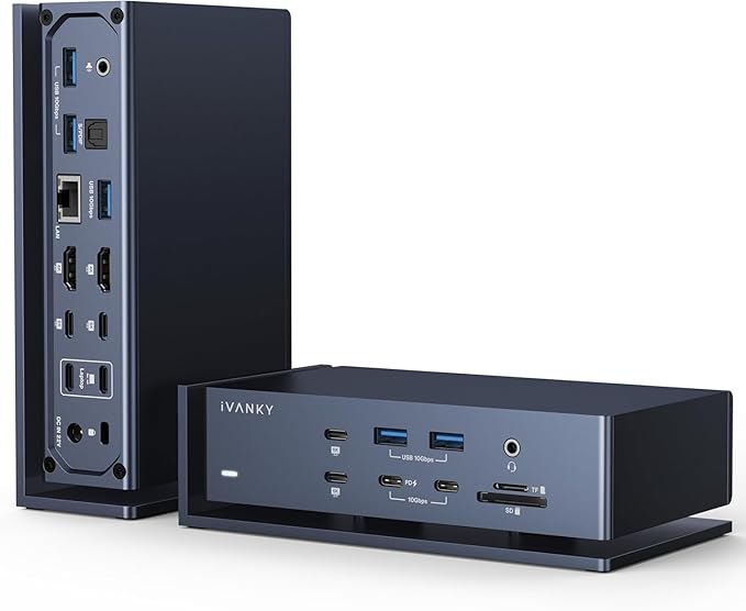 iVANKY FusionDock Max 1 20-in-2 Thunderbolt 4 Docking Station Only for M1-M5 Pro/Max MacBook Quad 6K or Dual 8K Display 40Gbps Dock with 4 Downstream Thunderbolt 4 Ports 100W 2.5G LAN SD 4.0