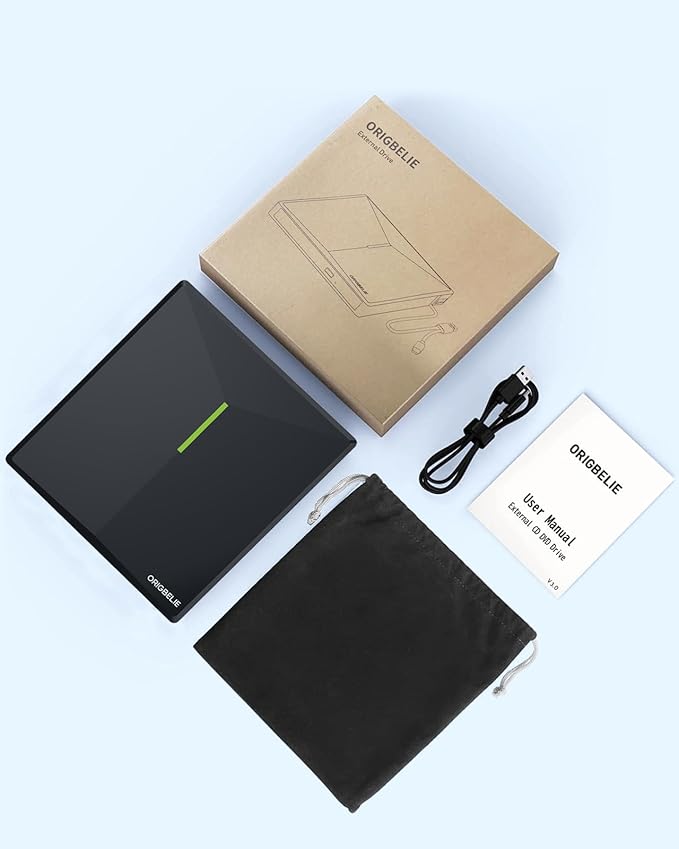 External CD DVD Drive with 4 USB Ports and 2 TF/SD Card Slots USB 3.0 Portable CD/DVD Disk Drive Player Burner Reader Writer for Laptop MacBook Desktop PC Windows 11/10/8/7 Linux Mac OS