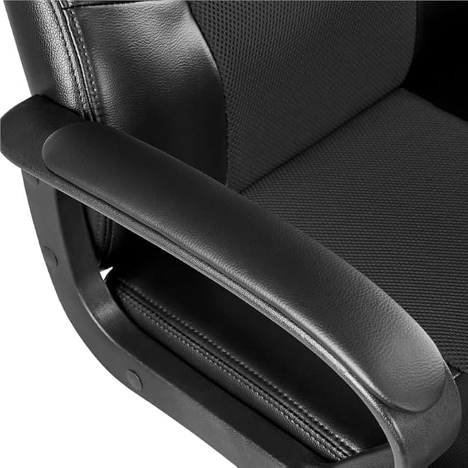 Office Chair Gaming Chair Computer Chair Adjustable Swivel Artificial Leather Gaming Chair Black
