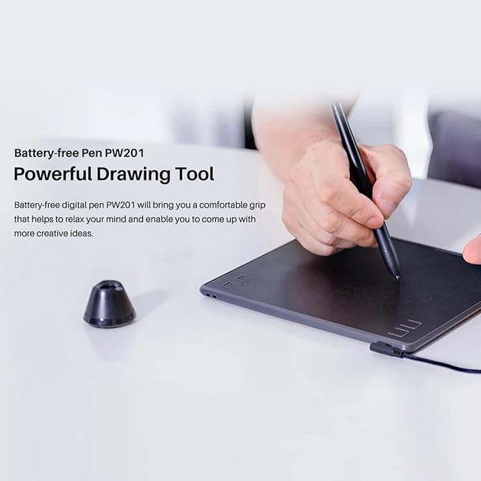 Battery Pen PW201 Portable Graphic Tablet Pen 5080LPI 4096 Pressure High Sensitivity Digital Tablet for HST640 H610PROV2 HC16