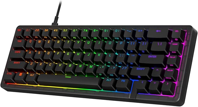 HyperX Origins 2 65 – Gaming Keyboard PC Swappable Housing Hotswap Switches High Profile 65% Layout 8k Polling Adjustable Angle Mechanical Switches