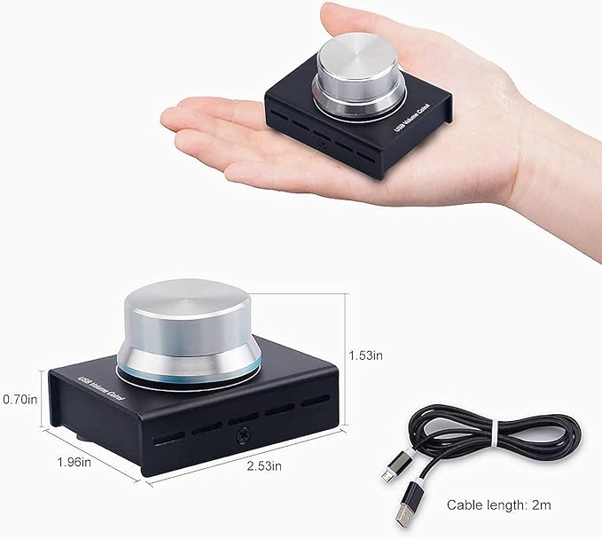 USB Volume Control AIMOS Lnline Volume Knob Lossless Audio Computer with 6.57ft USB Cable Mute Volume Control and PC Speakers Switch Control Module for XP MAC Vista Win 7 8 10 Android Etc