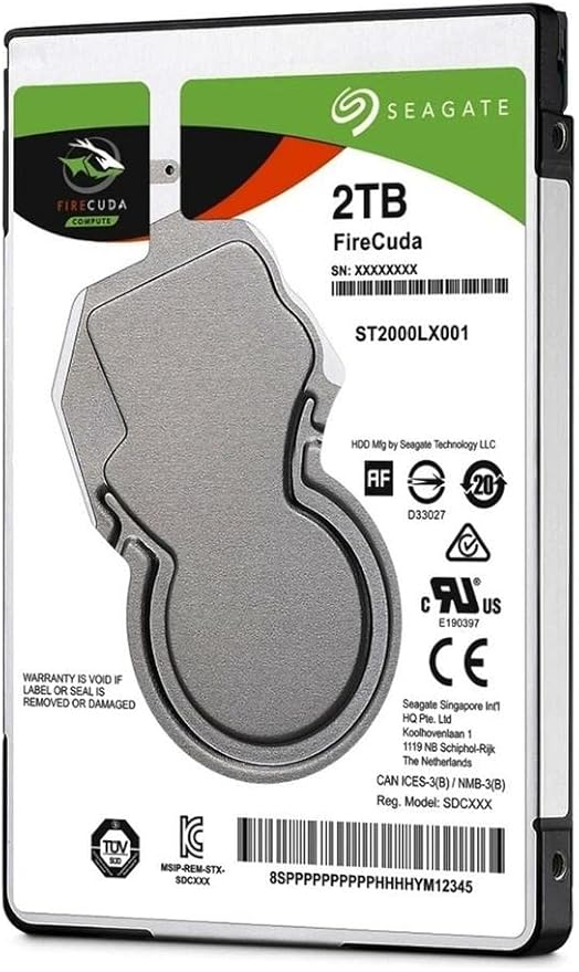 Seagate (ST2000LX001) FireCuda 2TB Solid State Hybrid Drive Performance SSHD – 2.5 Inch SATA 6Gb/s Flash Accelerated for Gaming PC Laptop