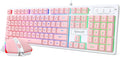 Redragon Updated S107WP Gaming Keyboard and Mouse RGB Gaming Keyboard and 10000 DPI Mouse Combo with 25-Key Anti-Ghosting 1K Hz Programmable Mice with Software Plug &amp Play to PC Laptop - Pink
