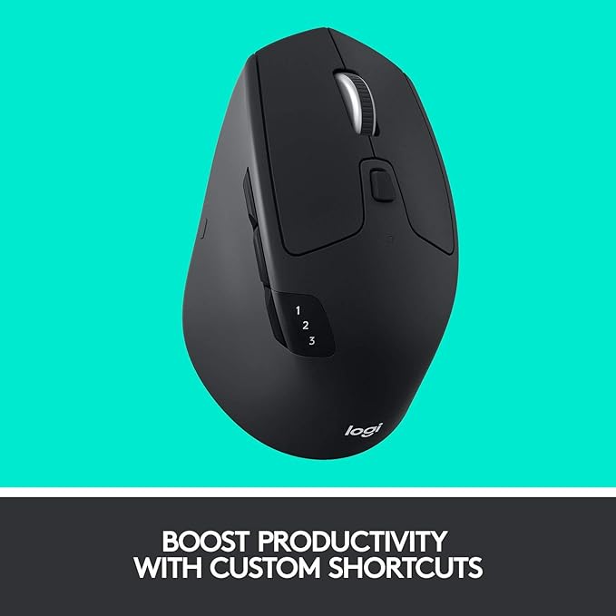 Logitech M720 Triathlon Bluetooth Wireless Optical Mouse with Unifying Receiver (Renewed)
