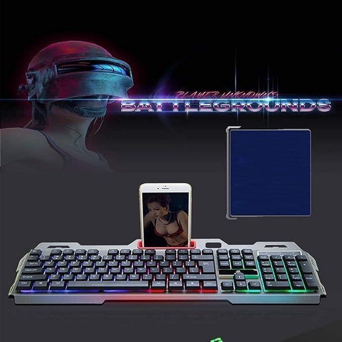 RGB Gaming Keyboard and Backlit Mouse ComboUSB Wired Backlit KeyboardLED Gaming Keyboard Mouse Set for ComputerDesktopPCNotebookLaptop
