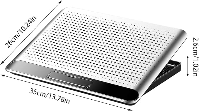 Laptop Cooling Pad - Adjustable Computer Cooler Support Laptop Cooling Pad Quiet Aluminum Alloy Computer Laptopss Stand with Fan | for Desk Keyboard Tablet Book Home Workplace Dorm Apartment