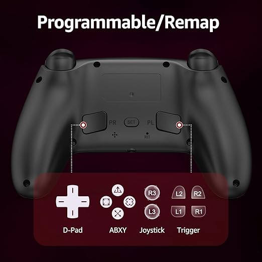 Kamylorus Wireless Controller for PS-5/PC Gaming Controller for PC with Hall Effect Programmable/Remap/Turbo 3.5Mm Audio Jack Dual Vibration 6-Axis Motion Control Gamepad with Speaker