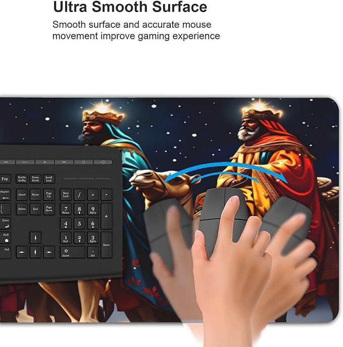 XXL Gaming Mouse Pad Extended (35.5X16) Wise Men &amp Camel Large Non-Slip Desk Mat Water-Resistant Keyboard Mousepad for Office &amp Home