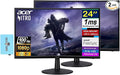 acer Nitro ED240Q 24-Inch 1500R Curved FHD Monitor FreeSync 1ms Response Time ZeroFrame Design HDMI VGA VESA Mount (100mm) &amp Dockztorm USB Port Expander – Black (2026 Latest Model) 2 Pack