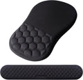 Mouse Pad Wrist Support Laokiiy 2 in1 Keyboard Wrist Rest+ Ergonomic Mouse Pad Non-Slip Wrist Rest for Computer Keyboard Made Easy Typing &amp Relieve Wrist Pain（Black