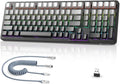 ATTACK SHARK X98 Wireless Mechanical Keyboard with NumpadGasket Mount Hot-Swap Pre-lubed Linear SwitchBT 5.0/2.4G/WiredRGB Backlit Computer Gaming Keyboards for PC/Tablet/PS5/Xbox-Moonlight