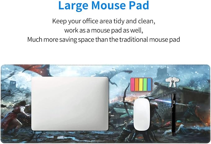 Generic Mouse Pad Non-Slip Rubber Base Mouse Pad Waterproof Desk Writing Mat for Office Home 12x31.5in Black3
