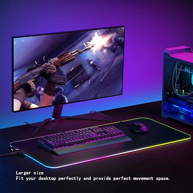 Gaming Mouse Pads Dj Hand Drive Led Gaming RGB Gamer Large Mousepad Lighting USB Keyboard Colorful Desk Pad for Pc Laptop Desktop 700X300mm
