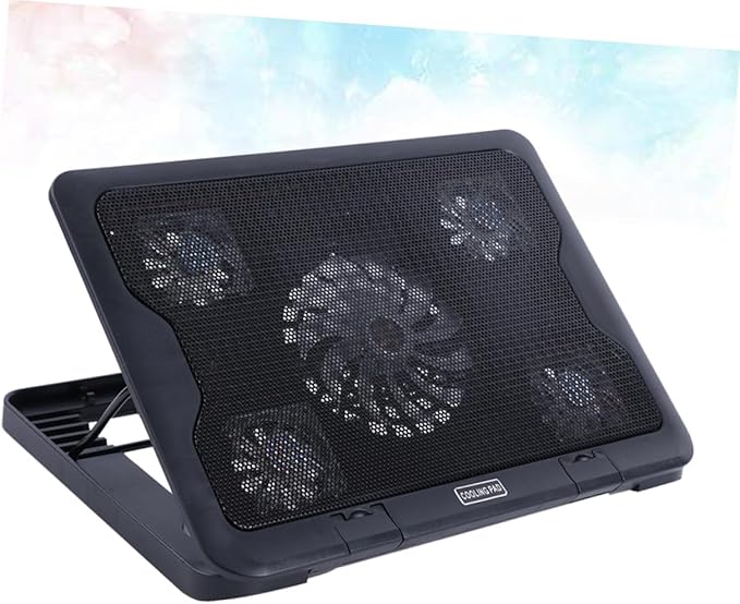 GALPADA Laptop Cooling Stand 5 Fans USB Cooler Base with Adjustable Support Anti-Skid Design for Gaming and Office Laptops Black