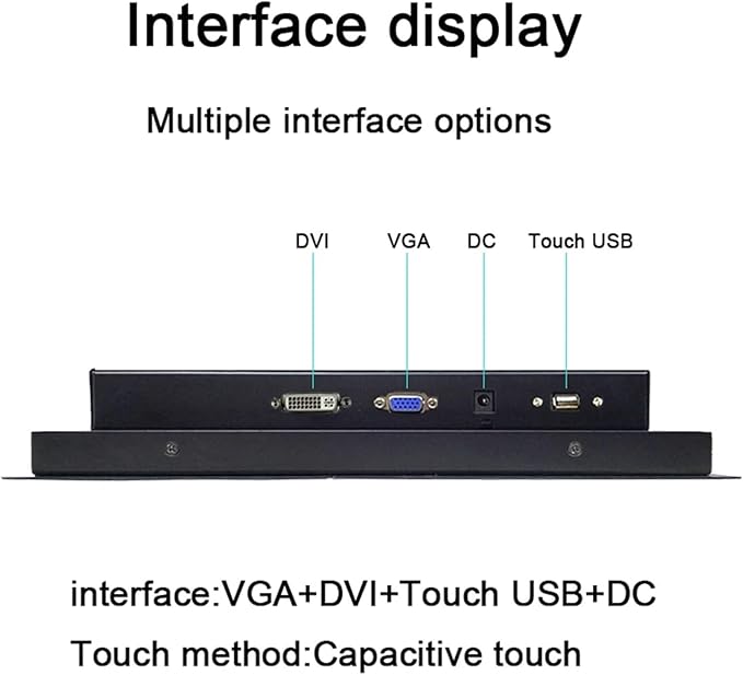 1pc 10.4 Industrial Computer Monitor 10 Inch Capacitive Touch Screen 1024 * 768 with VGA/DVI/HDMI/USB Interface Mini PC Screen(VGA DVI)