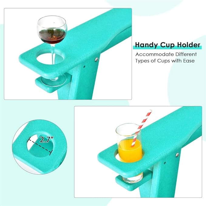 Office Chair Gaming Chair Computer Chair Patio Chairs Garden Terrace with Cup Holder Turquoise