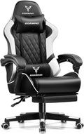 Gaming Chair Big and Tall Video Game Chair with High Back PU Leather Home Office Ergonomic Computer Chair with Footrest Adjustable Height 360° Swivel Wheels for Adults and Teens