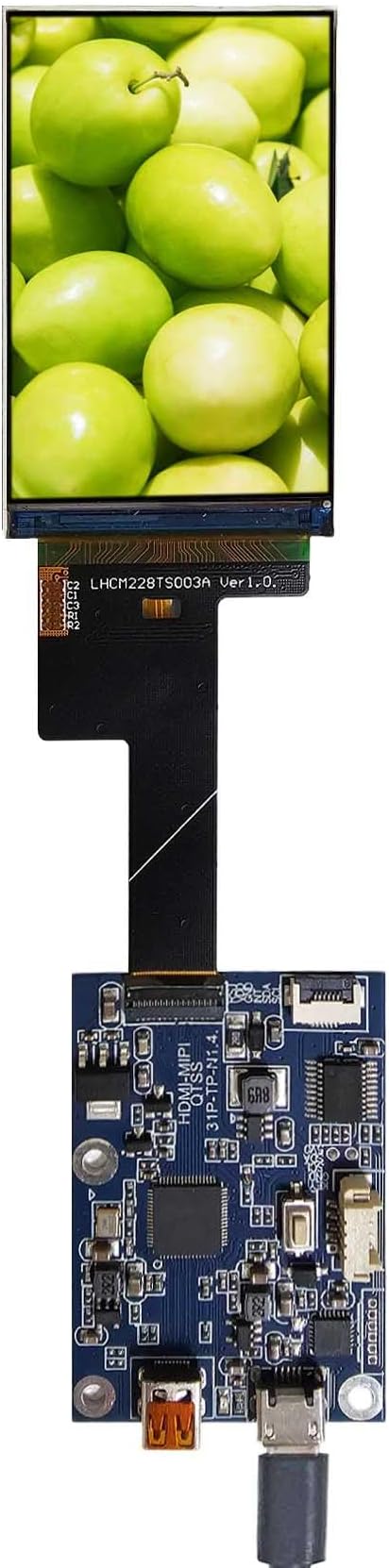 2.28 2.28 inch 368x552 600nit Mini IPS MIPI LCD Screen and Micro USB Control Board 31 pins