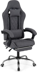 Goplus Gaming Chair Ergonomic Computer Chair with Footrest Lumbar Support Linkage Armrests &amp Detachable Headrest High Back Desk Chair with Adjustable Backrest &amp Height Task Chair for Home