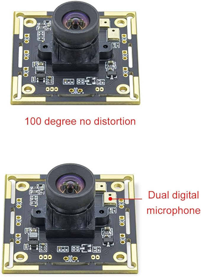 Eujgoov 2MP HD USB Camera Module Mic Manual Focusing 1080p 100° Wide Angle UVC Compatible with