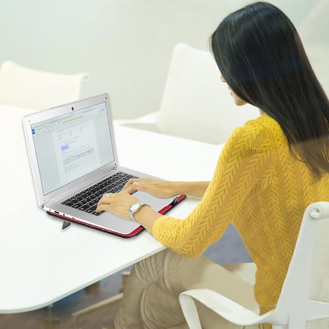 Laptop Cooling Pad Dual Quiet Fans USB Powered Stand with Slip Design for Notebooks and Laptops Lightweight Ergonomic Cooler Red