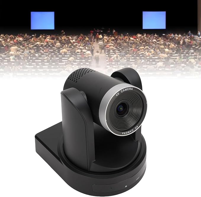 Conference Room Camera System 4K 12X Optical Zoom USB3.0 IP PTZ Camera with Auto Tracking and 255 Presets Webcam for Online Meetings Lectures (US Plug)