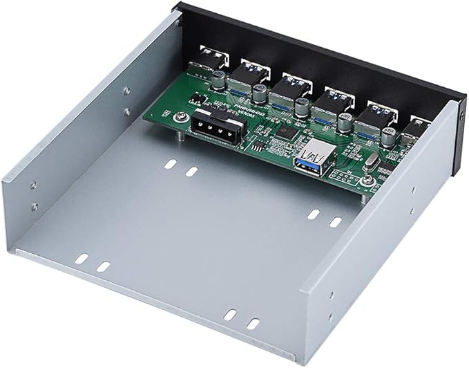 USB 3.0 Front Panel Hub Optical Drive 5.25 Inch Panel Computer Expansion Board with 4-Port USB3.0 &amp 2-Port USB 2.0 &amp 19pin Cable &amp SATA Cable