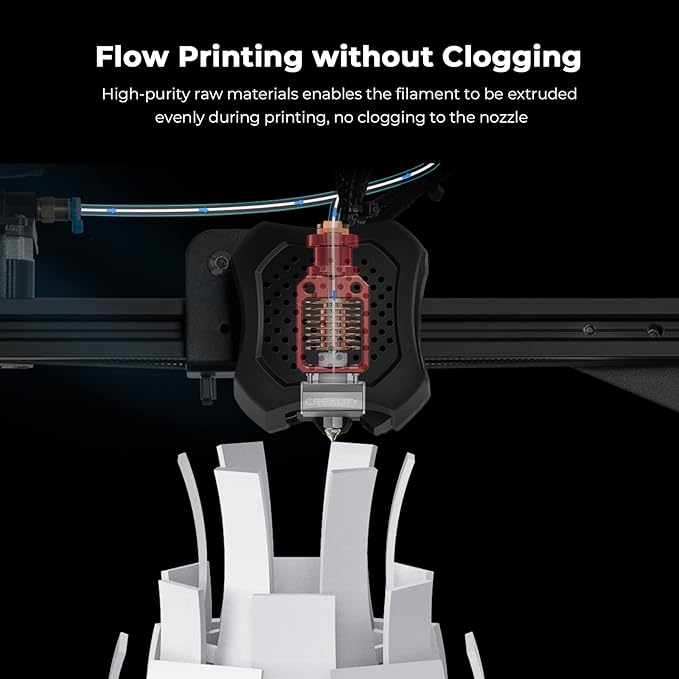 Creality 3D Printer Filament PLA Filament 1.75mm Bundle 2kg for 3D Printing Ender PLA Filament No-Tangling Strong Bonding &amp Overhang Performance Accuracy +/- 0.02mm (White &amp Red)