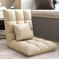 ELEFOCUS Floor Chair with 6 Adjustable Positions Folding Floor Gaming Chair with Pillow Meditating Floor Chair(/Khaki)